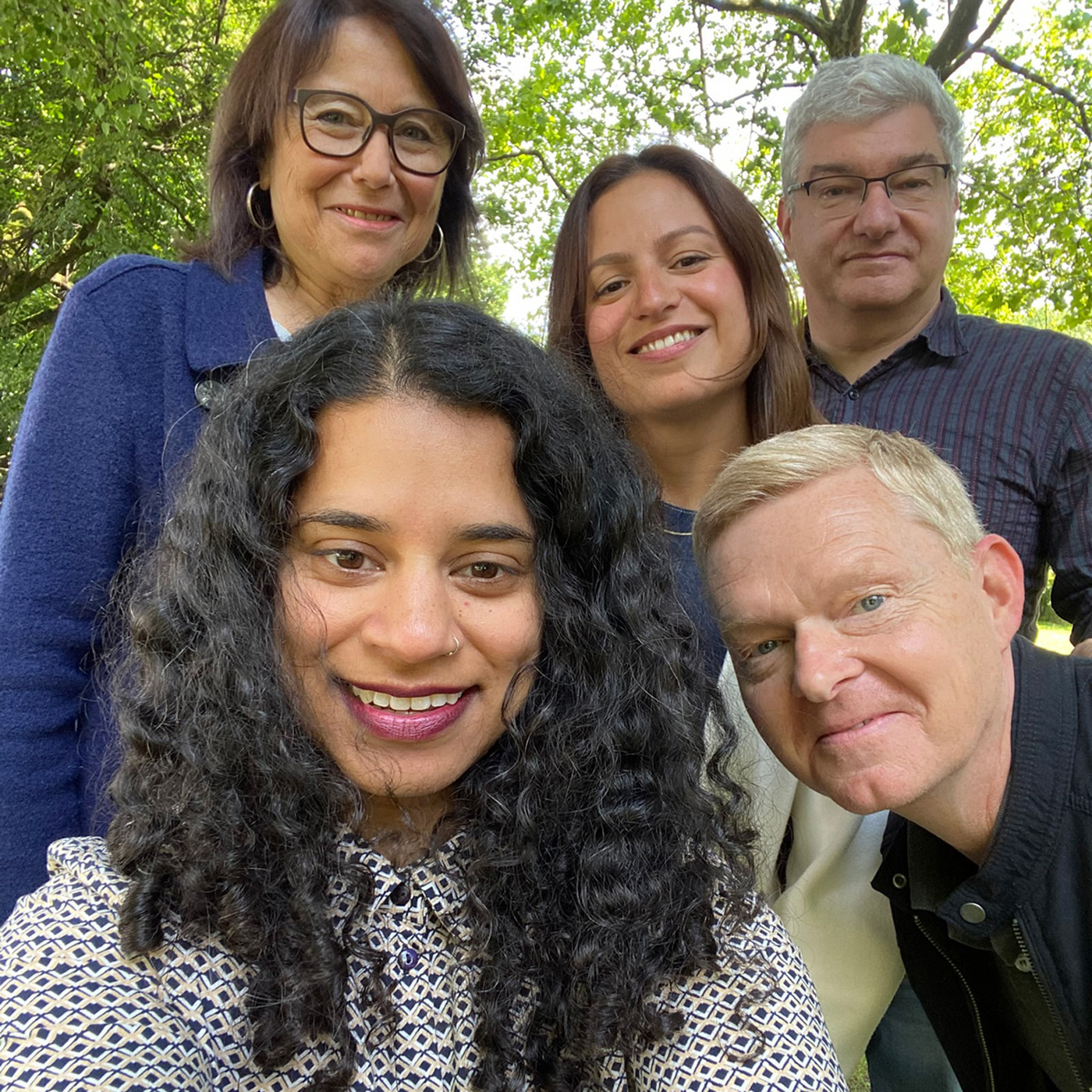 Team Interkultur Ruhr, v.l.n.r.: Jola Kozok, Megha Kono-Patel, Yasemin Gedek, Guido Meincke, Uwe Hitschler. Foto: Interkultur Ruhr, 2025