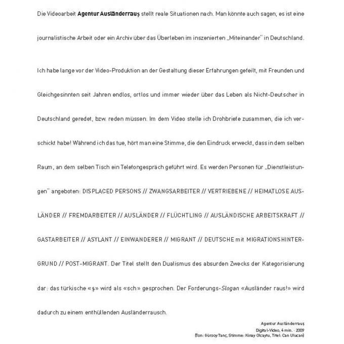 Ausstellungskatalog Dialog_Schacht, Duisburg 2011, S. 13. Foto: Nesrin Tanç Ausstellungskatalog Dialog_Schacht