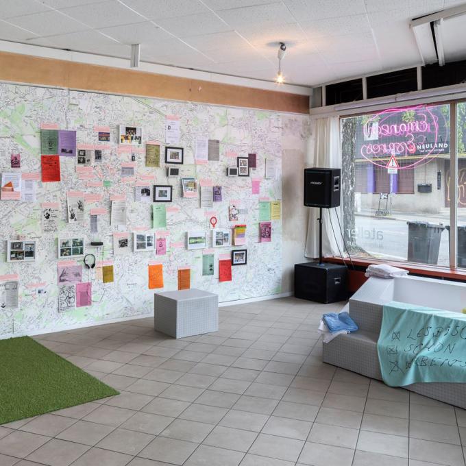 Ausstellung „Emanzenexpress - Gemeinsam sind wir gemeiner”, atelier automatique, 2019. Foto: Henning Hogge Ausstellung „Emanzenexpress - Gemeinsam sind wir gemeiner”, atelier automatique, 2019