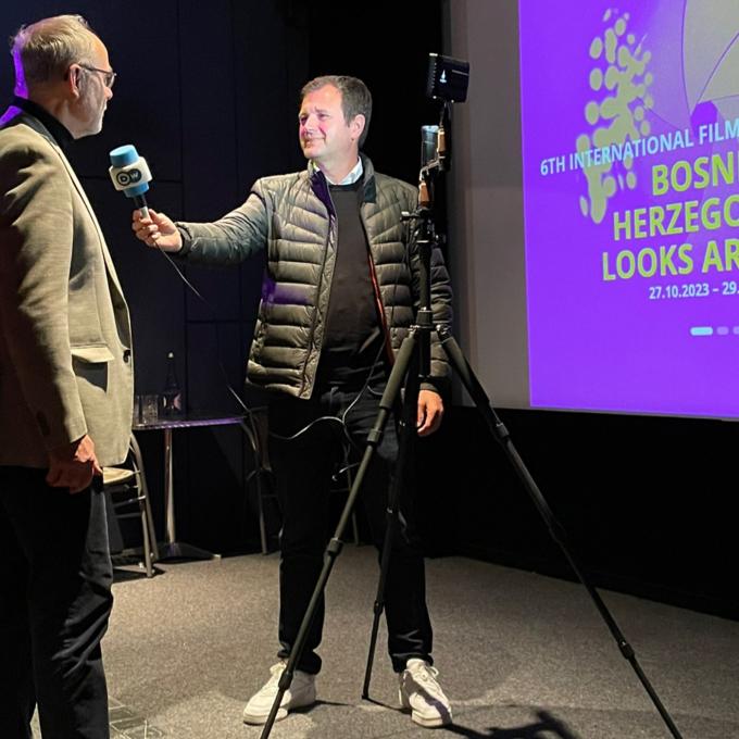 Bosnia Herzegowina Looks Around Filmfestival #6, Herbert Schröer (Aktion Leben und Lernen in Bosnien e.V.) im Interview. Foto: Julia Jäger