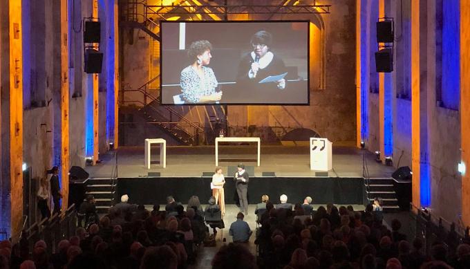 Johanna-Yasirra Kluhs und Fabian Saavedra-Lara, Kulturkonferenz Ruhr, Duisburg 2018. Foto: Guido Meincke