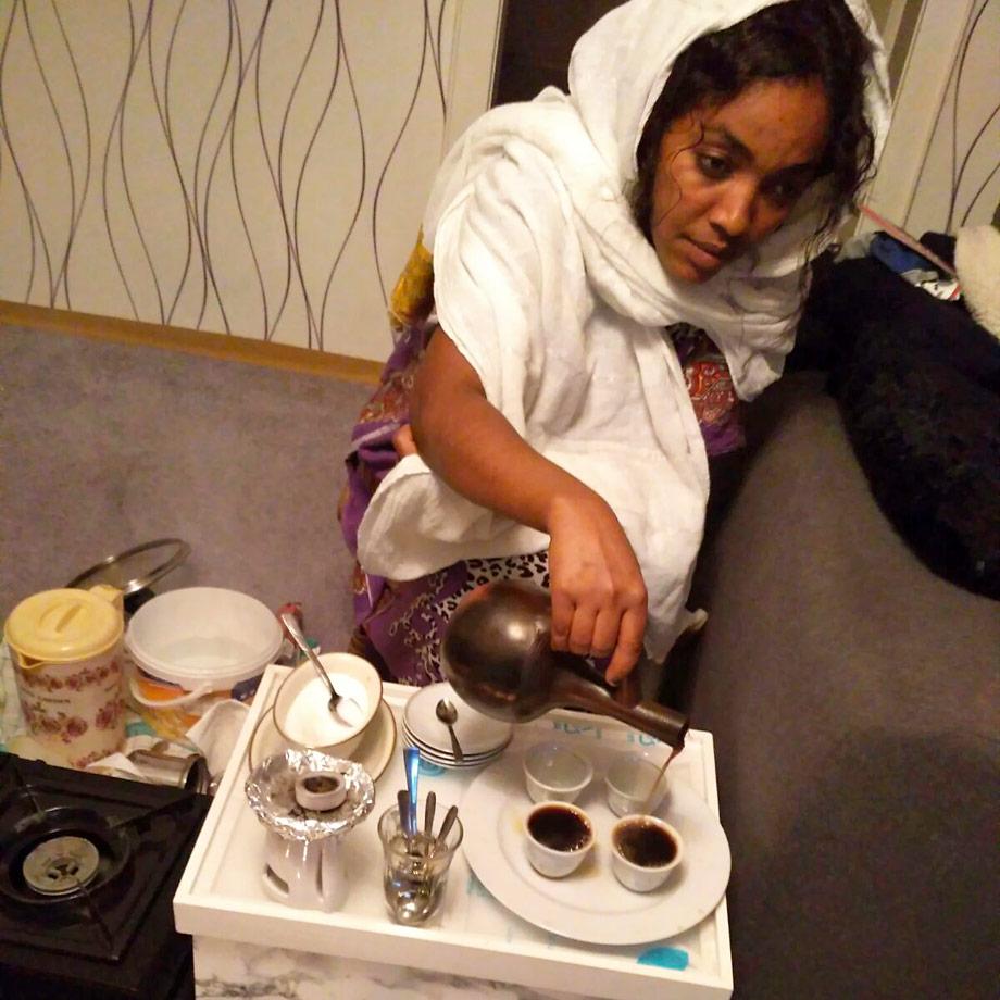 Äthiopische Kaffee-Zeremonie