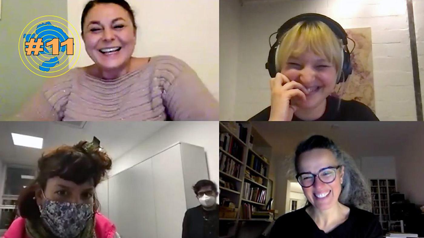 Olga Felker im Gespräch mit Nesrin Tanç, Johanna-Yasirra Kluhs, Fabian Saavedra-Lara und Aurora Rodonò. Foto: Olga Felker